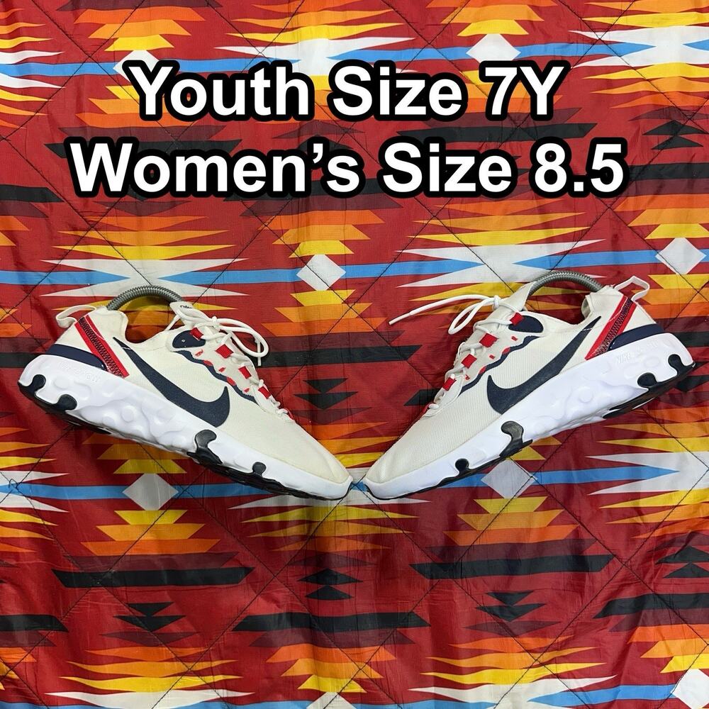 NIKE Renew Element 55 Red White Obsidian Blue CK4081-101 Youth Sz 7Y Women’s 8.5